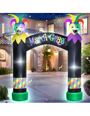 Arco Inflable de 3M VIKIMORA con Luces LED - Decoración Mardi Gras