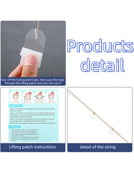 Cinta de levantamiento facial Habodd 60 parches transparentes