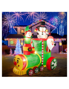 Tren Inflable de Navidad NIORSUN 1.83M con Luces LED
