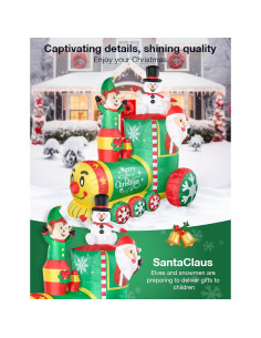 Tren Inflable de Navidad NIORSUN 1.83M con Luces LED 2