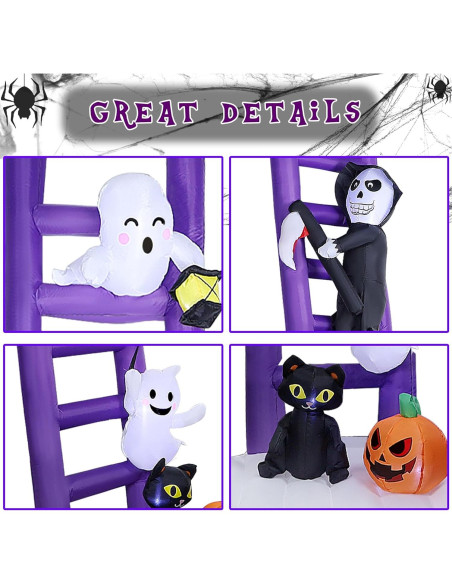 Escalera Inflable Gigante Joliyoou 3.05M Halloween con Luces