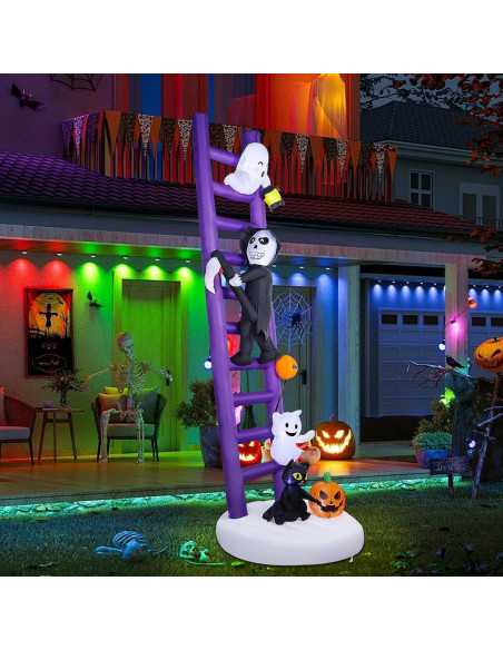 Escalera Inflable Gigante Joliyoou 3.05M Halloween con Luces
