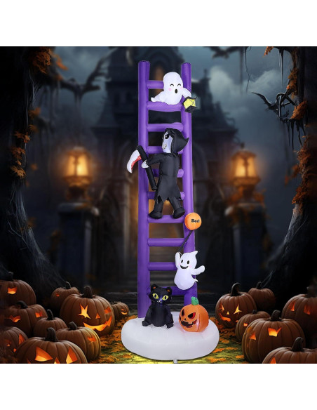 Escalera Inflable Gigante Joliyoou 3.05M Halloween con Luces