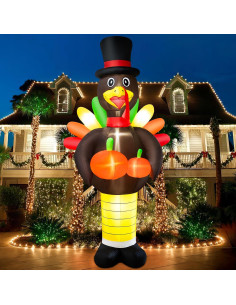 Pavo Inflable Gigante 3M BRDJade con Luces LED para Jardín 2