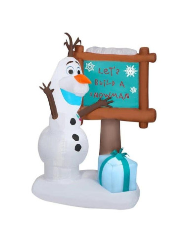 Olaf Inflable Gemmy 76x97x122 cm Navidad con Letrero