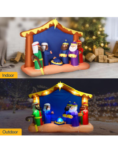 Decoración Inflable de Navidad VIVOHOME 2.44m Escena Natividad 2