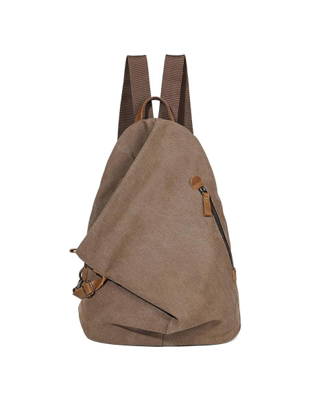 Mochila Vintage KL928 de Lona Marrón - Casual Grande 38x17x33cm