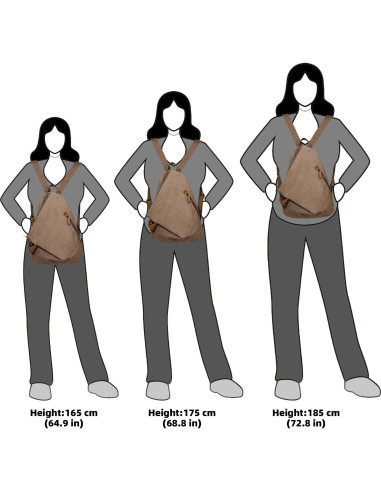 Mochila Vintage KL928 de Lona Marrón - Casual Grande 38x17x33cm