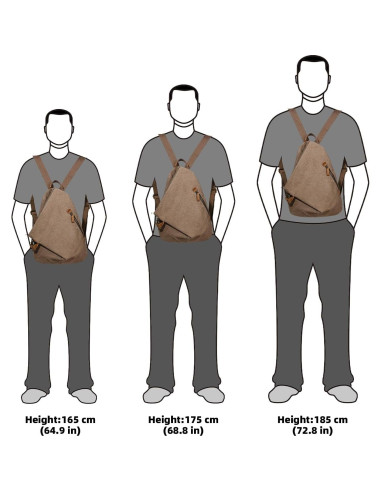 Mochila Vintage KL928 de Lona Marrón - Casual Grande 38x17x33cm