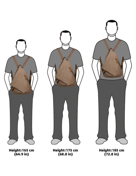 Mochila Vintage KL928 de Lona Marrón - Casual Grande 38x17x33cm