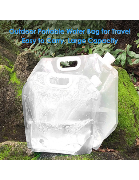 Bolsa de Agua Plegable Ellsang 5L - 3 Paquetes, Libre de BPA