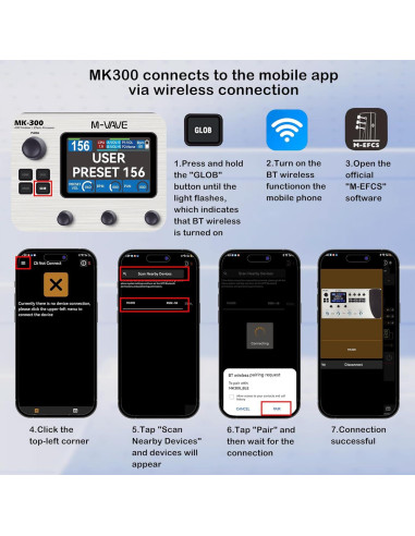 Procesador de Efectos MK-300 de Bajo - 320+ Efectos, 10H Batería