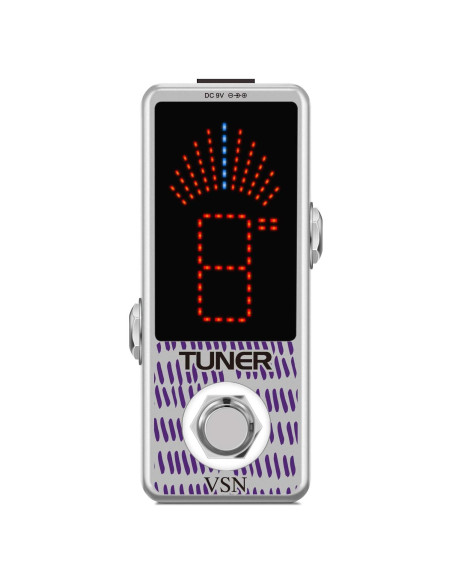 Pedal Afinador de Guitarra VSN Cromático Mini 9V Alta Precisión