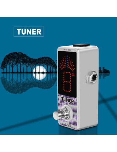 Pedal Afinador de Guitarra VSN Cromático Mini 9V Alta Precisión