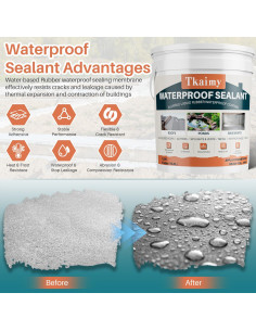 Sellador Impermeable Líquido Tkaimy 18.93L Transparente 2