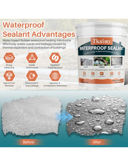 Sellador Impermeable Líquido Tkaimy 18.93L Transparente