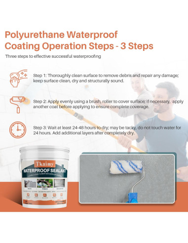 Sellador Impermeable Líquido Tkaimy 18.93L Transparente