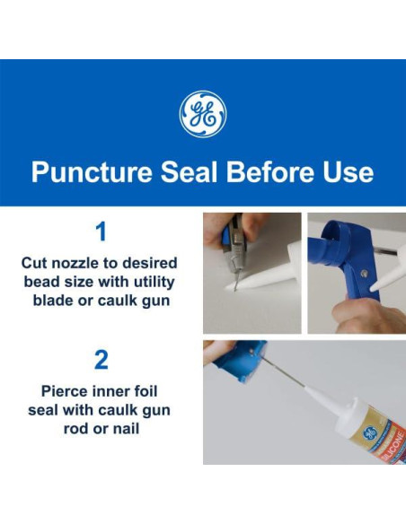 Sellador de Silicona Multiusos GE 295 ml Transparente 100% Impermeable