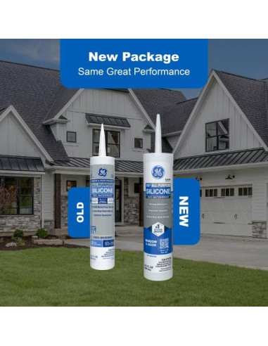 Sellador de Silicona Multiusos GE 295 ml Transparente 100% Impermeable