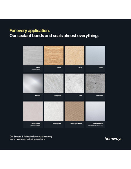 Sellador Polimérico Híbrido Hemway 300 ml Gris Claro - Impermeable y Sin Olor