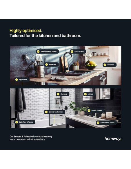 Sellador Polimérico Híbrido Hemway 300 ml Gris Claro - Impermeable y Sin Olor