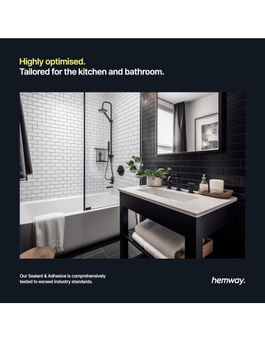 Sellador Polimérico Híbrido Hemway 300 ml Gris Claro - Impermeable y Sin Olor