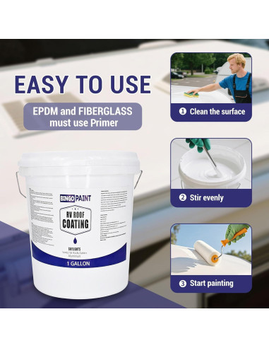 Recubrimiento de Techo RV BingoPaint 3.785L Membrana Impermeable
