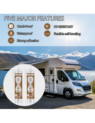 Sellador de Techo Autonivelante Dongxw para RV - 2 Paquetes