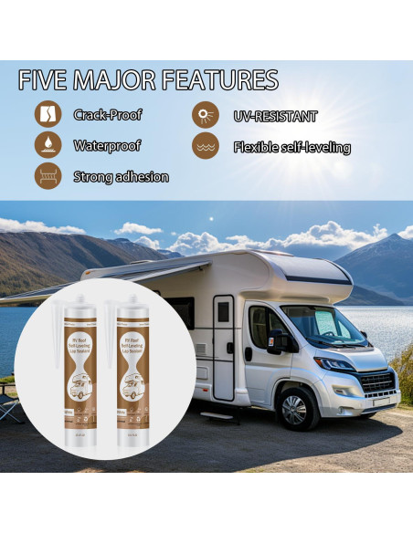 Sellador de Techo Autonivelante Dongxw para RV - 2 Paquetes