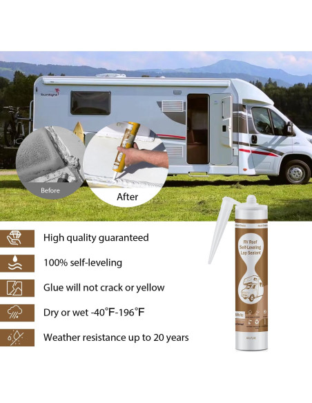 Sellador de Techo Autonivelante Dongxw para RV - 2 Paquetes
