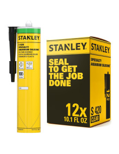 Sellador de Silicona Acuático Transparente Stanley 420 - 12x300 ml