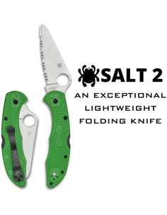Cuchillo Spyderco Salt 2 LC200N Verde FRN 16.5cm - SpyderEdge 2
