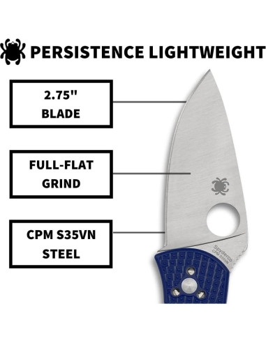Cuchillo de bolsillo Spyderco Persistence Lightweight 6.99cm FRN azul