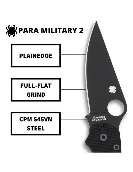 Cuchillo Spyderco Para Military 2 G-10 8.69 cm Acero S45VN Cuchillo Spyderco Para Military 2 G-10 8.69 cm Acero S45VN