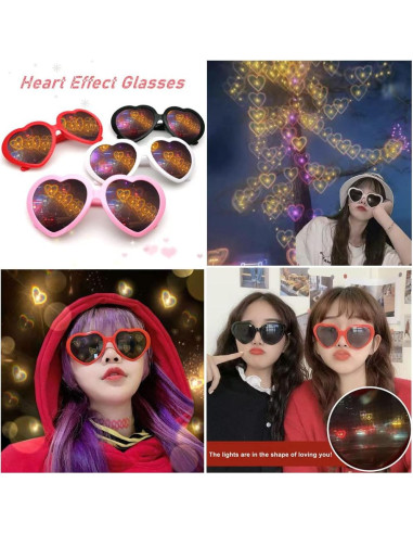 Gafas de sol LASPOR efecto corazón UV400 para fiestas