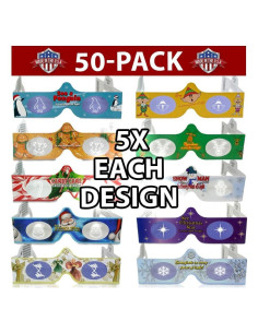 Gafas 3D Holográficas Navideñas - Paquete de 50 Unidades
