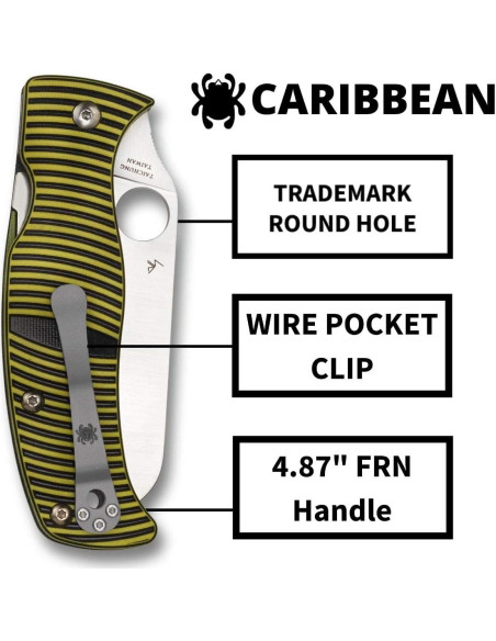 Cuchillo Spyderco Caribbean Salt Sheepfoot 9.4 cm G-10 Negro/Amarillo Cuchillo Spyderco Caribbean Salt Sheepfoot 9.4 cm G-10 Negro/Amarillo