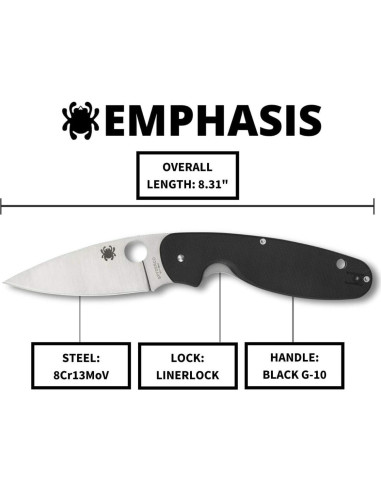 Cuchillo Plegable Spyderco Emphasis 9.1 cm Acero Inoxidable