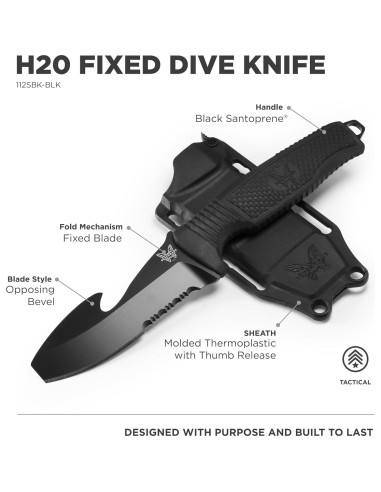 Cuchillo Táctico de Buceo Benchmade 112SBK-BLK 20.5cm Acero Inoxidable