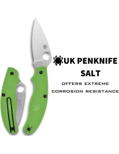 Cuchillo de bolsillo Spyderco UK Penknife Salt Verde LC200N 2