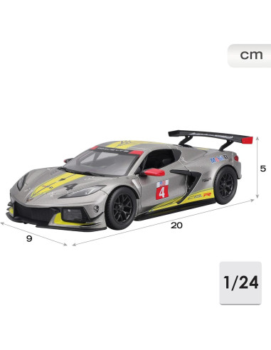 Modelo a Escala 1:24 Bburago Chevrolet Corvette C8.R Amarillo
