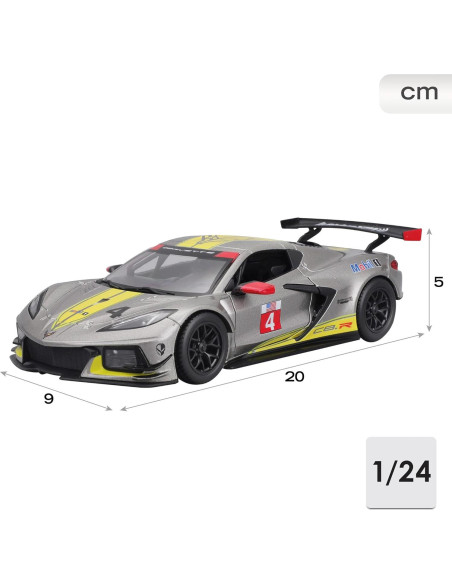 Modelo a Escala 1:24 Bburago Chevrolet Corvette C8.R Amarillo