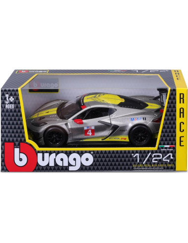 Modelo a Escala 1:24 Bburago Chevrolet Corvette C8.R Amarillo