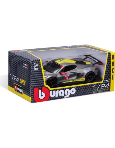 Modelo a Escala 1:24 Bburago Chevrolet Corvette C8.R Amarillo
