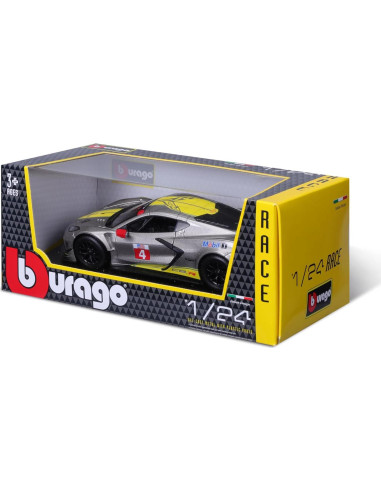Modelo a Escala 1:24 Bburago Chevrolet Corvette C8.R Amarillo