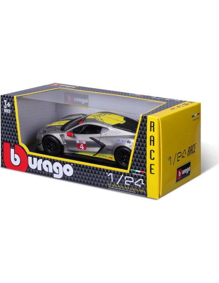 Modelo a Escala 1:24 Bburago Chevrolet Corvette C8.R Amarillo