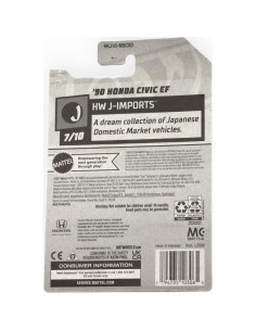 Hot Wheels Honda Civic EF 1:64 Mattel J-Imports 2
