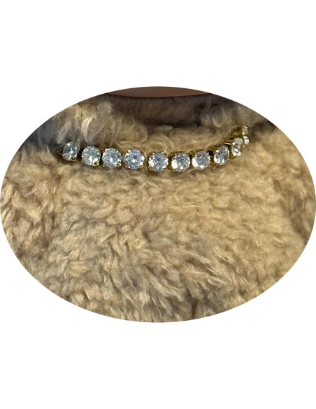 Collar de muñeca BOTVUG 17cm perlas doradas plateadas