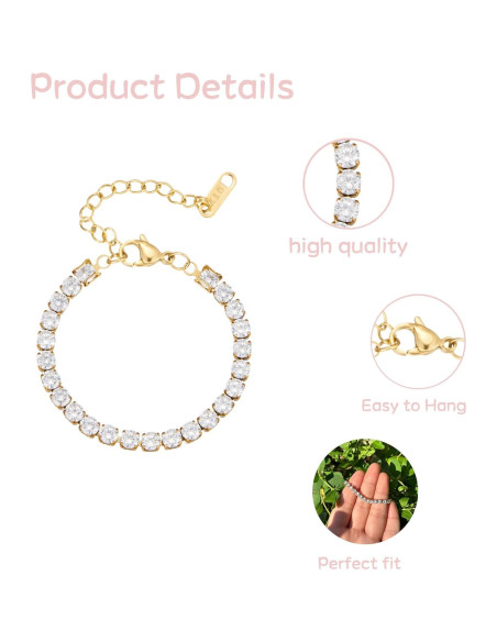 Collar de muñeca BOTVUG 17cm perlas doradas plateadas