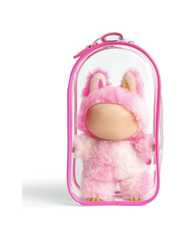 Funda Protectora Labubu 6.7" PVC Transparente Rosa